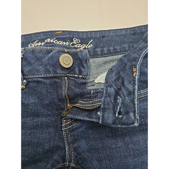 American Eagle Low Rise Denim Shorts Size 0 Y2K Distressed Cutoff Festival - Picture 8 of 12